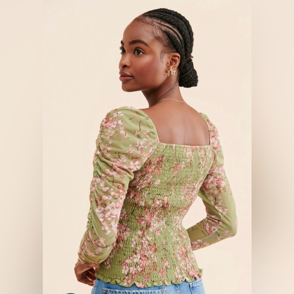 Maeve Floral Tulle Blouse - Picture 2 of 7